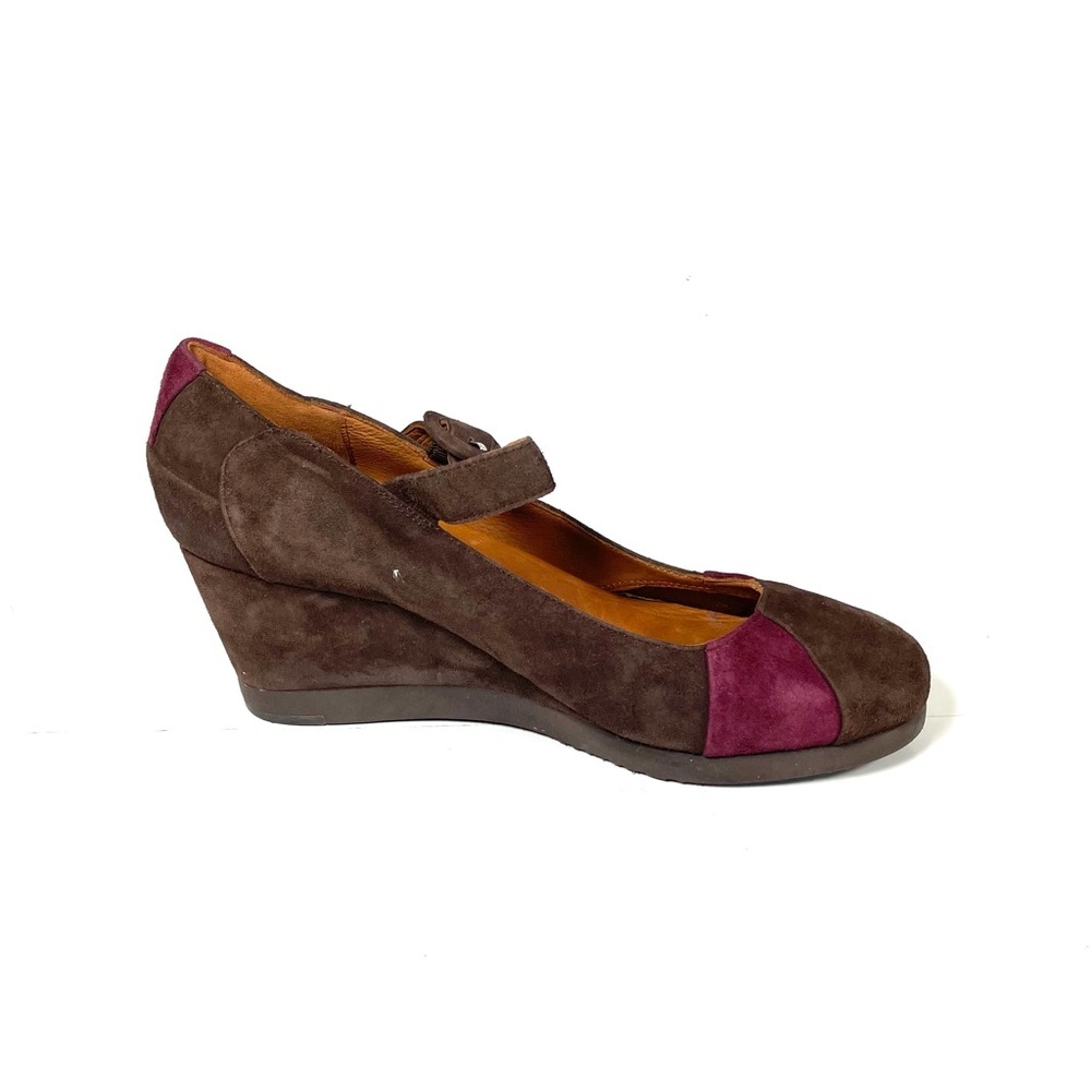 Gentle Souls Women’s Platform Mary Jane Wedge Shoes Brown/Red Suede Size 10M - Picture 2 of 12